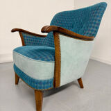 Lot of 2 sculptural Danish design armchairs from the 1940s, vintage.