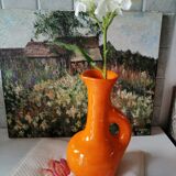 Orange terracotta vase