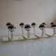 Vintage 1970s wall-mounted coat rack with 10 hooks