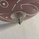 Vintage 1950 pink glass dome ceiling light - 39 x 40 cm