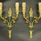 Paire d'appliques style Restauration - bronze Hettier & Vincent patine vert
