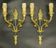 Pair of Restoration style wall lights - bronze Hettier & Vincent with green patina