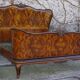 Rounded Walnut Burl Double Bed, 1950s