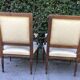 Pair of Louis XVI style armchairs solid walnut