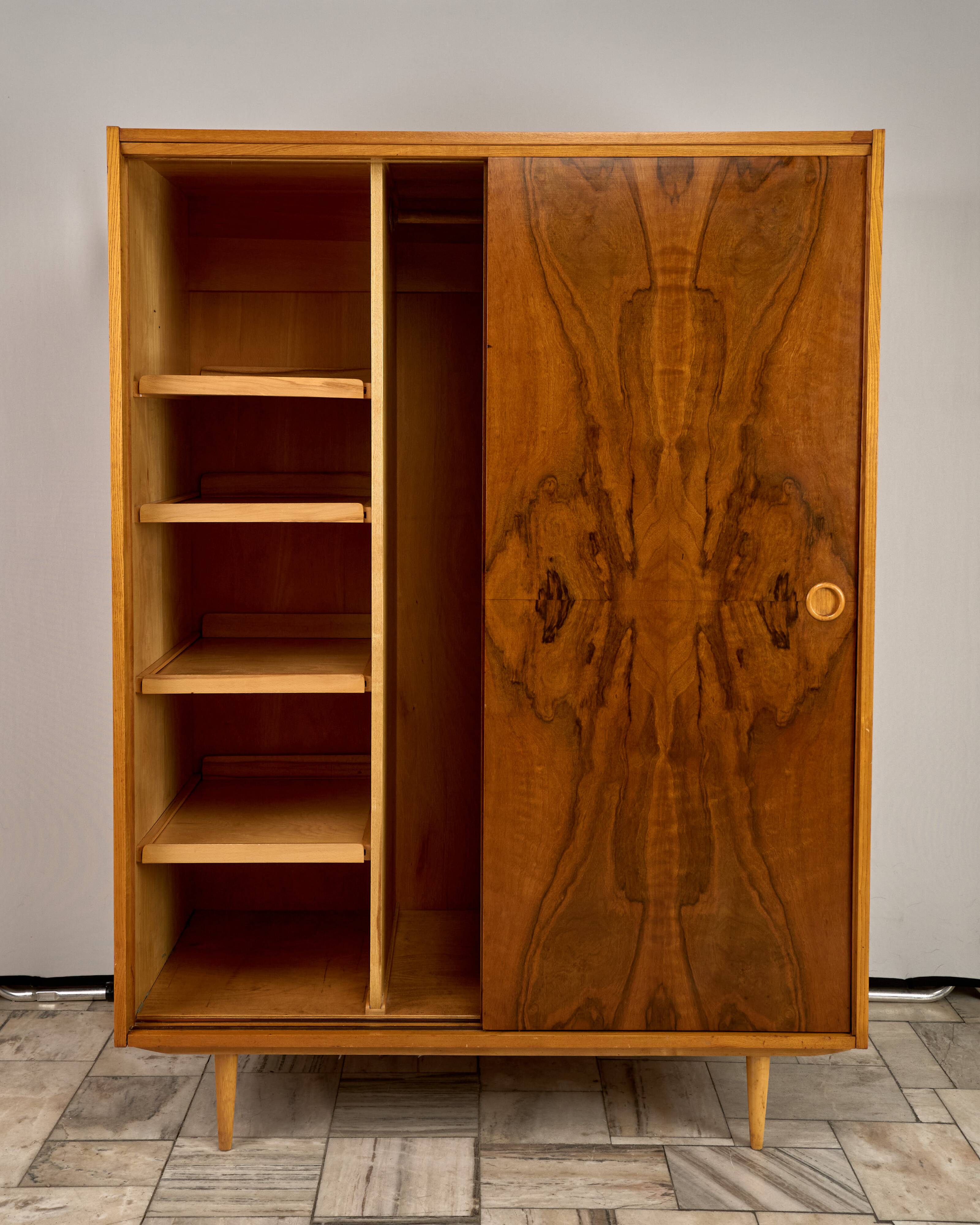 Vintage Wardrobe with sliding doors, 1960s, Czechoslovakia