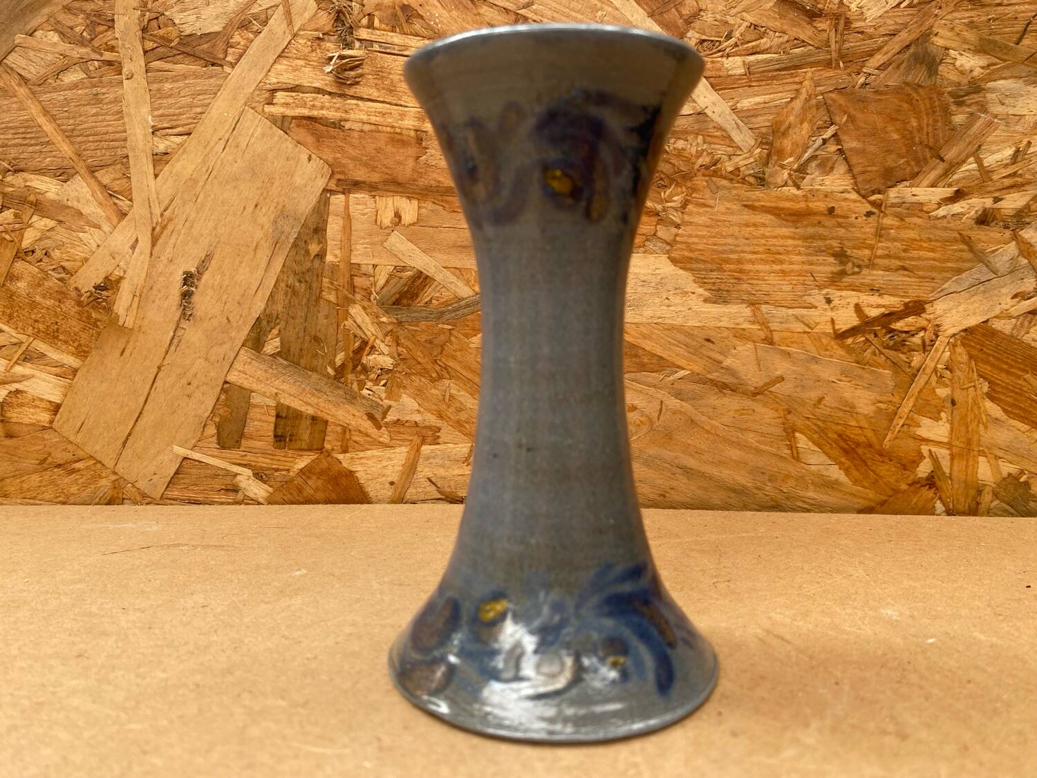 Old vase soliflore betschdorf remmy fils blue stoneware vintage flower decor