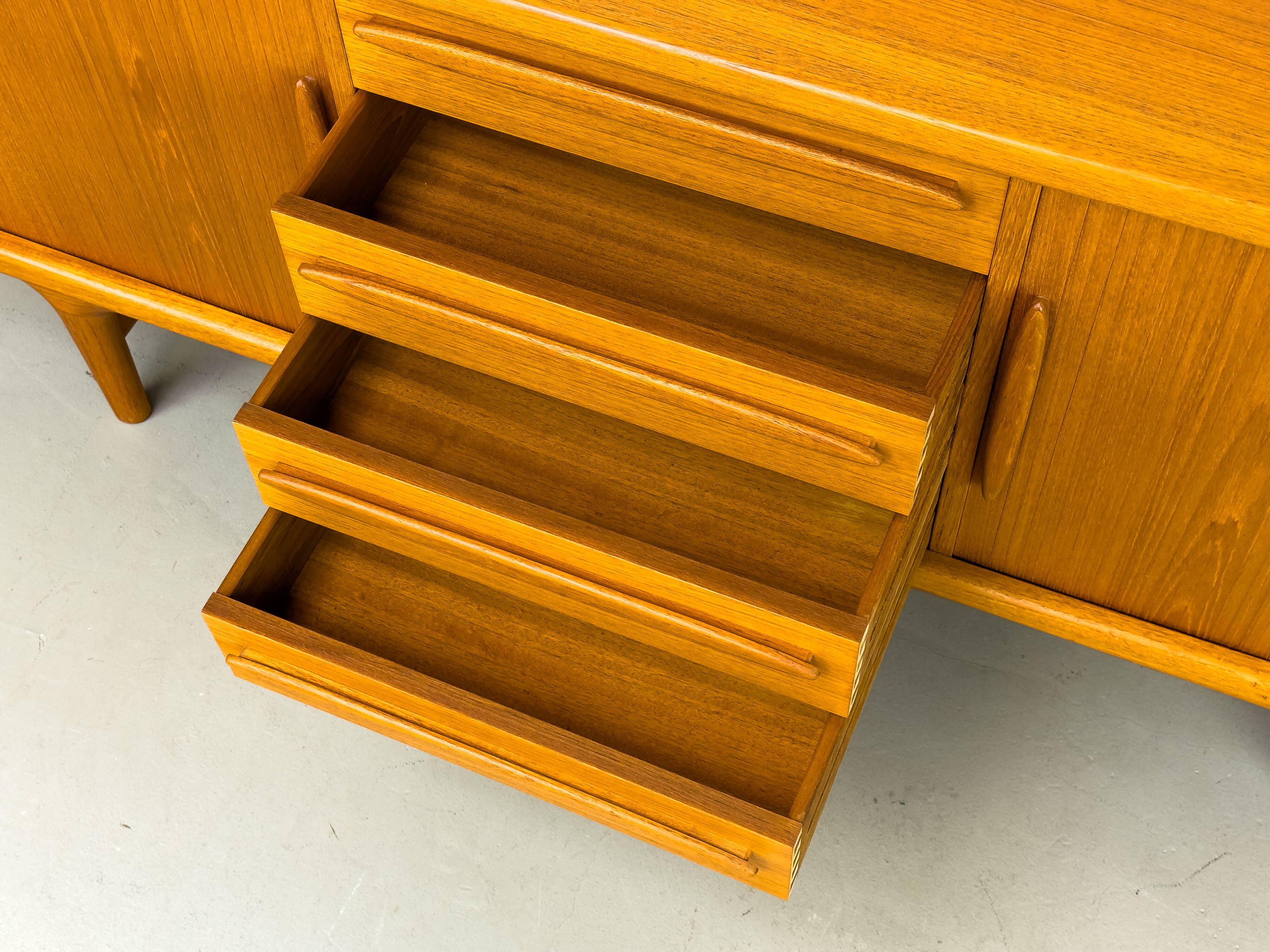 Danish Teak Sideboard with Tambour Doors from CFC Silkeborg, 1970s
