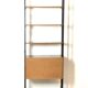 Modular storage cabinet and teak bookcase. Italy, 60s