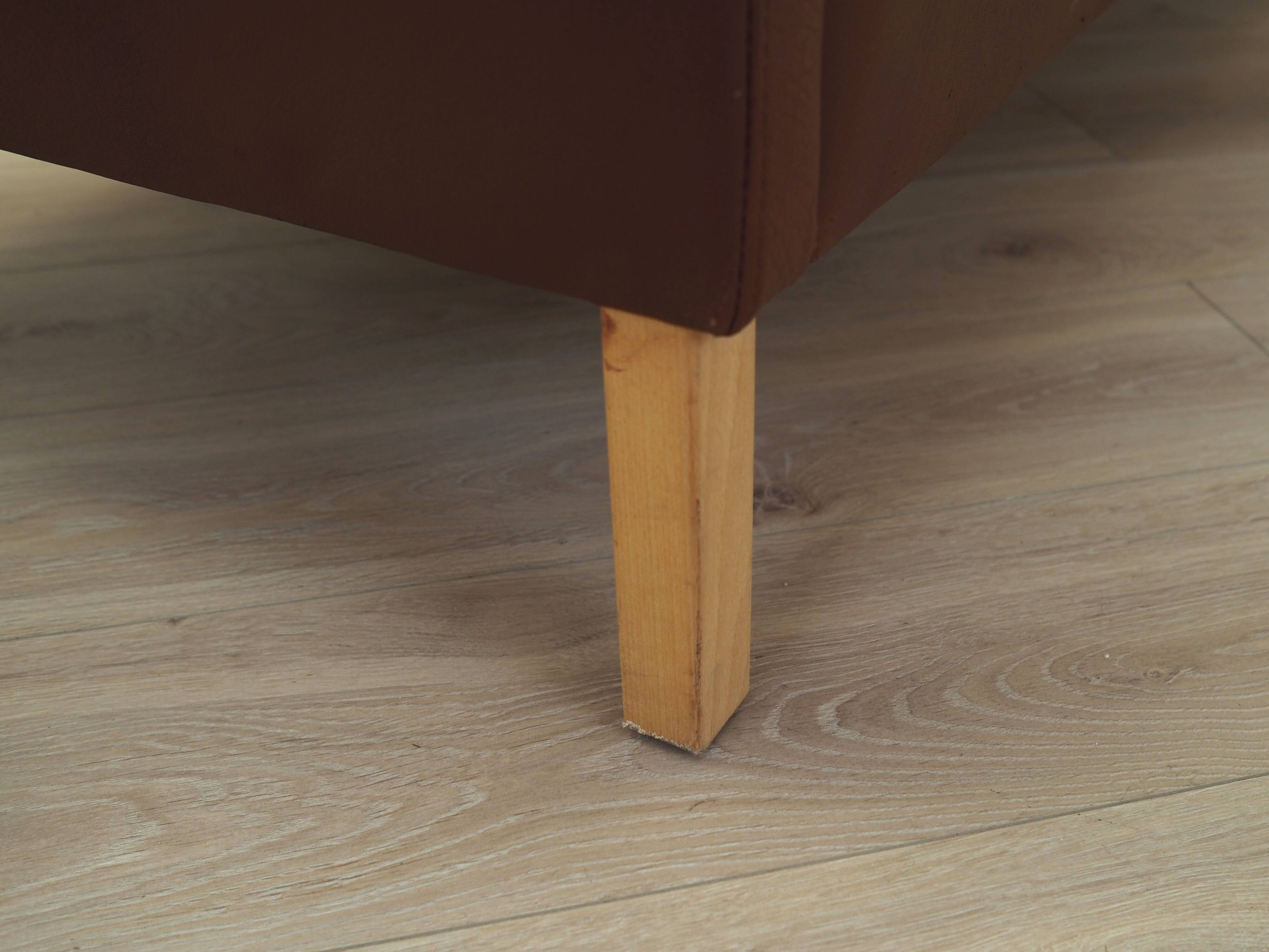 Brown leather sofa, Danish design, 1970s, production: Denmark