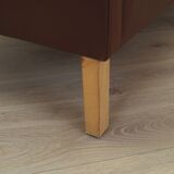 Brown leather sofa, Danish design, 1970s, production: Denmark