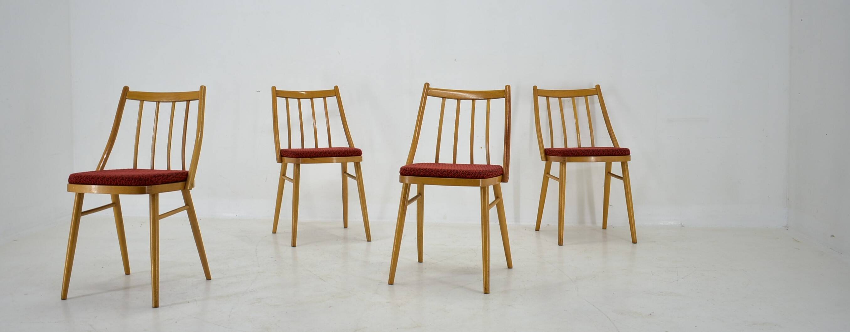 1960s Antonin Suman Beech Dining Chairs, Set of 4
