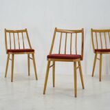 1960s Antonin Suman Beech Dining Chairs, Set of 4