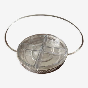 Serving tray with glass raviers