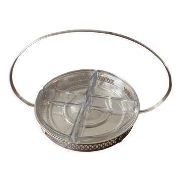 Serving tray with glass raviers