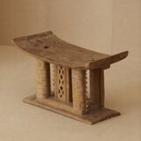 African Ashanti monoxyl stool in solid wood circa 1950