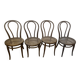 Set of 4 Authentic Thonet Chairs No. 18 – Bent Wood and Rattan