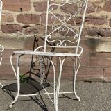 pair of garden chairs wrought iron vintage french iron chairs 1970 - 80