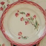 Set of 6 digoin sarreguemines earthenware dinner plates. aude model.