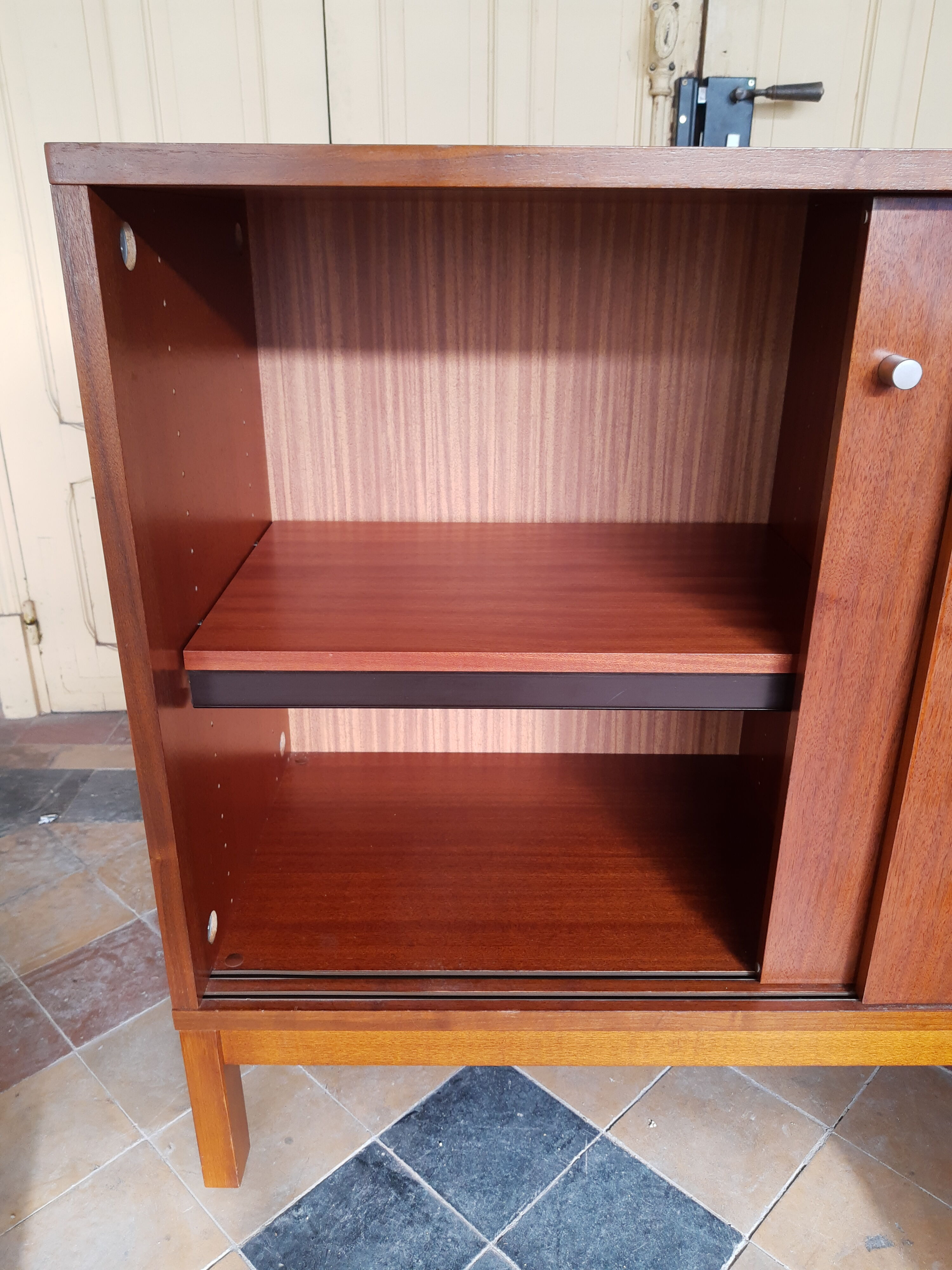 Bahut low teak vintage 80s