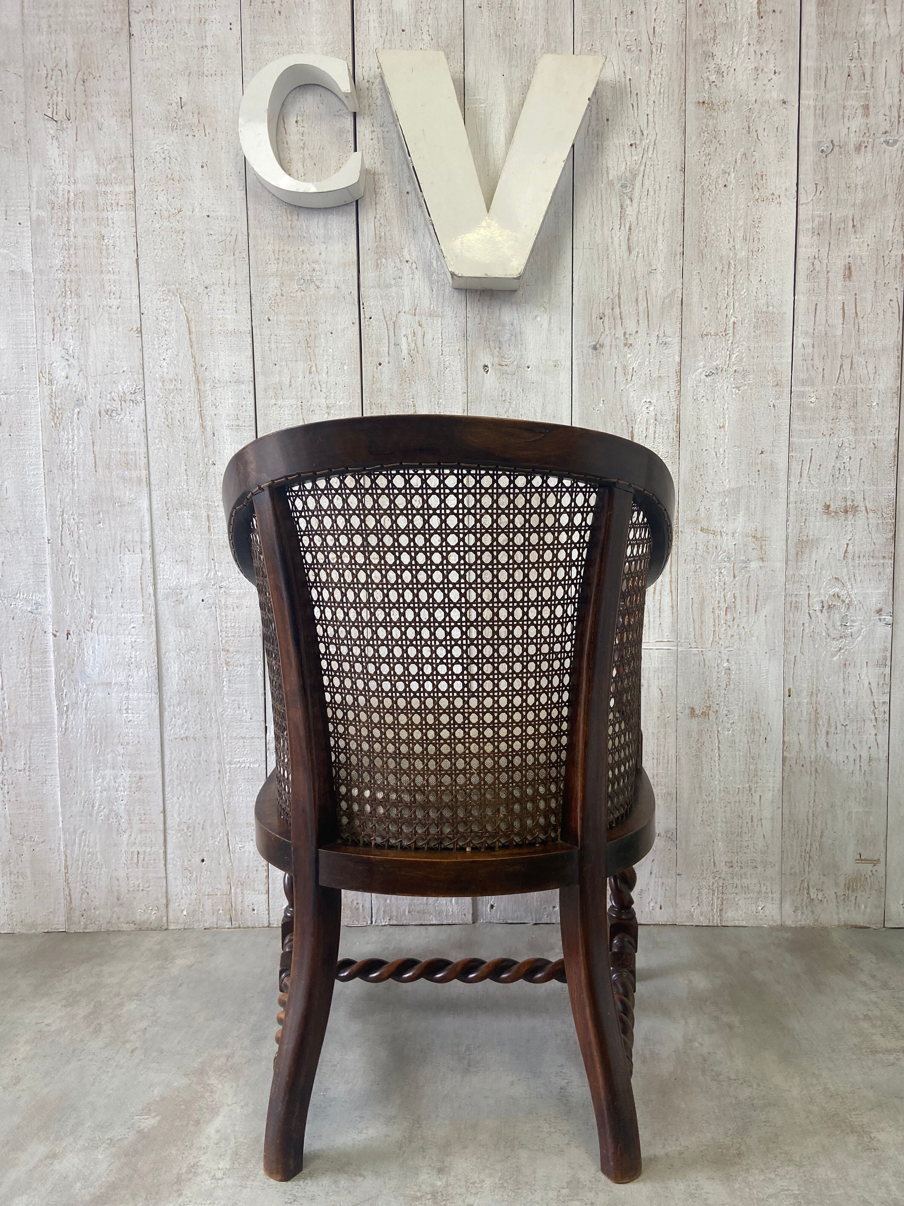 Antique chair with caning