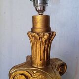 Lampe 90cm bois sculpté doré style Louis XVI