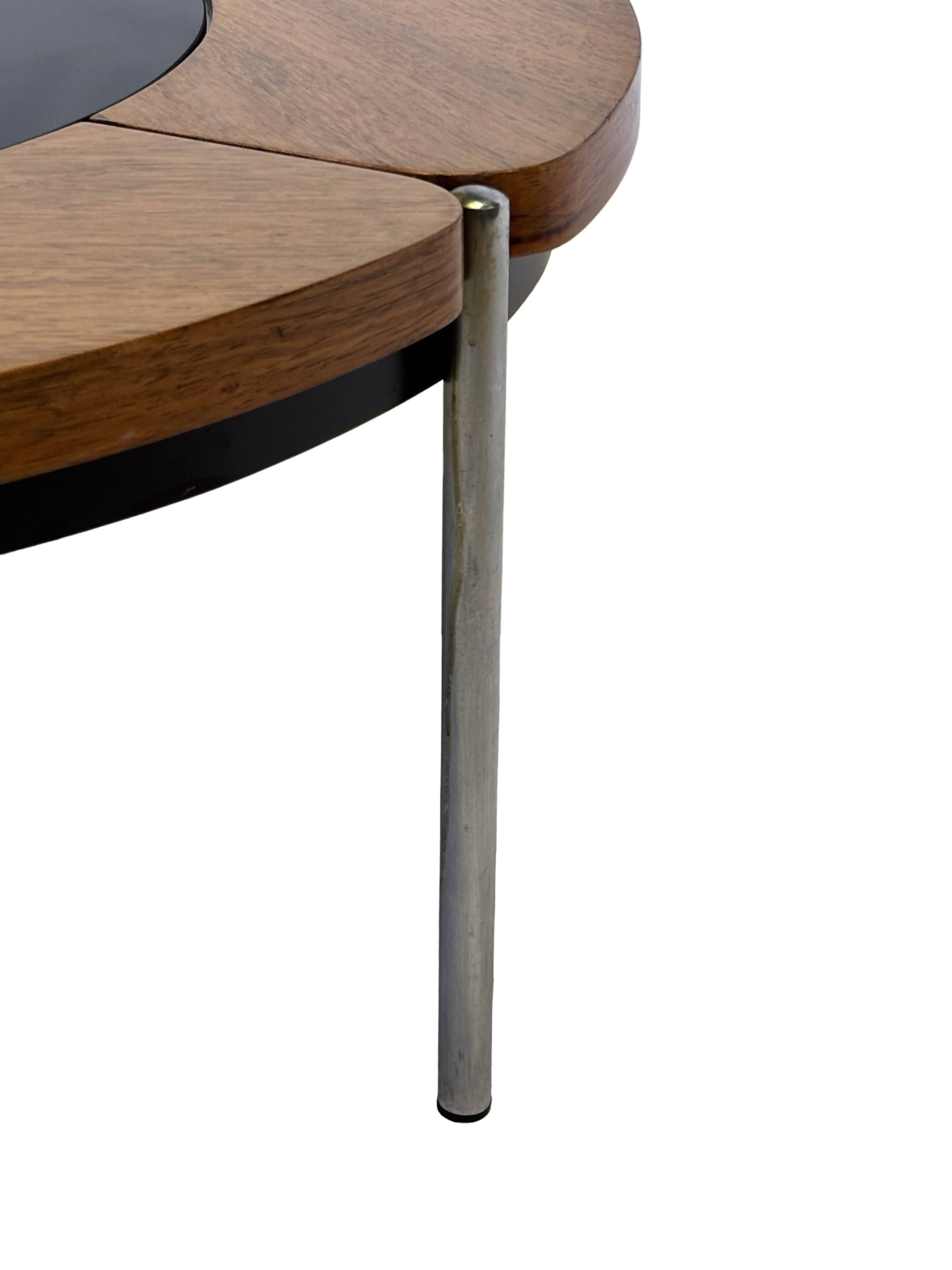 Vintage rosewood coffee table with glass, Denmark, 70s design