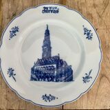 Plate porcelain of Arras Caudron Cathedral decoration