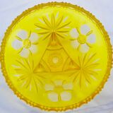 Tripod cut in cut yellow crystal and acid clear art deco Baccarat