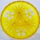 Tripod cut in cut yellow crystal and acid clear art deco Baccarat