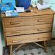 Commode 3 tiroirs bambou/rotin vintage