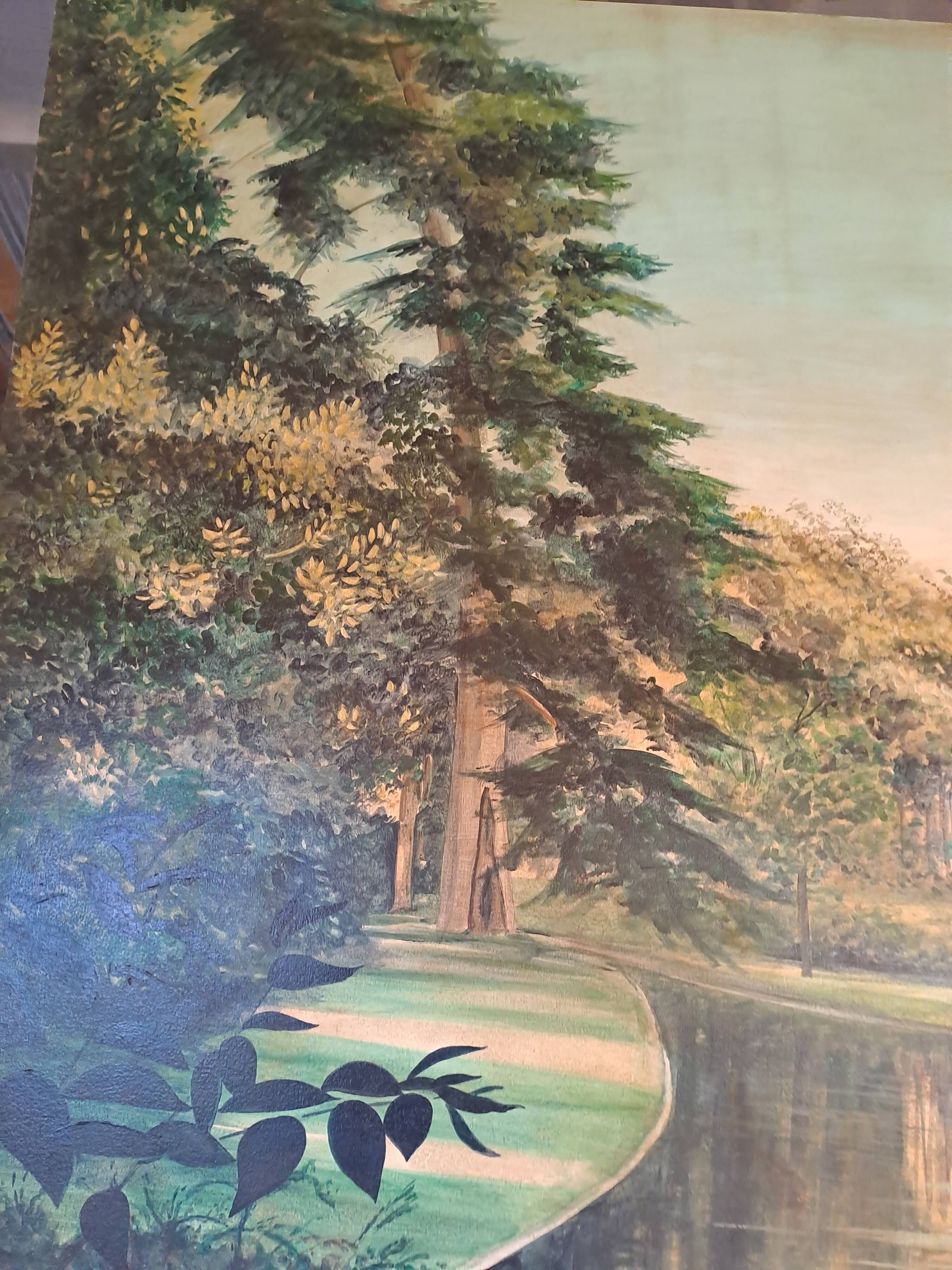 Large oil painting on wood by Jy Doussot contemporary French painter