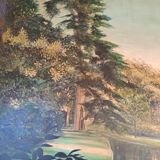 Large oil painting on wood by Jy Doussot contemporary French painter