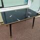 Table mid-low formica feet compass glass tray - vintage 1960
