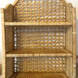 Vintage rattan and bamboo shelves