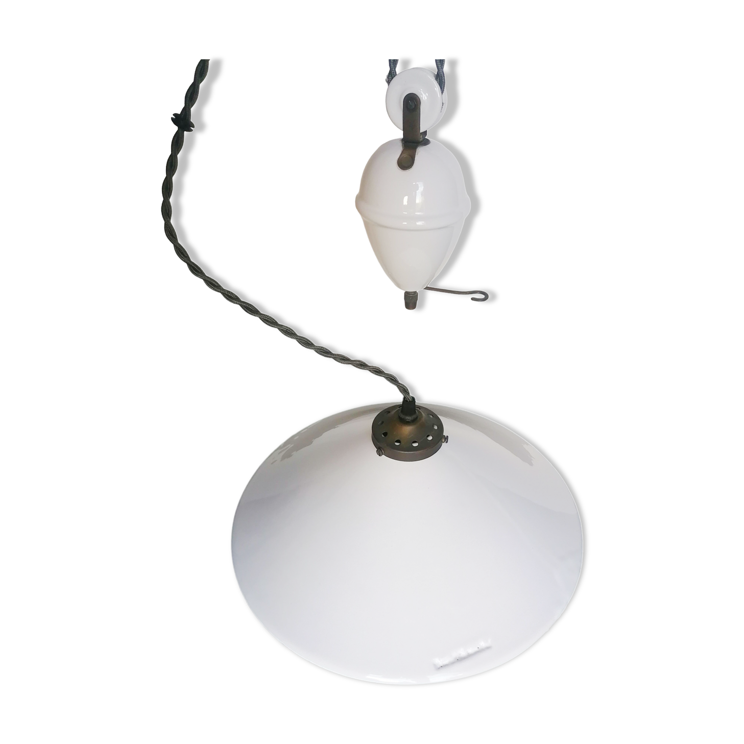 Old white ceramic pendant lamp