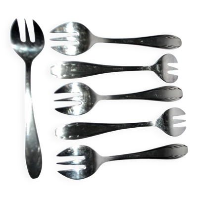 Gulden lot de 6 fourchettes à dessert art déco en métal argenté 13 cm alsace