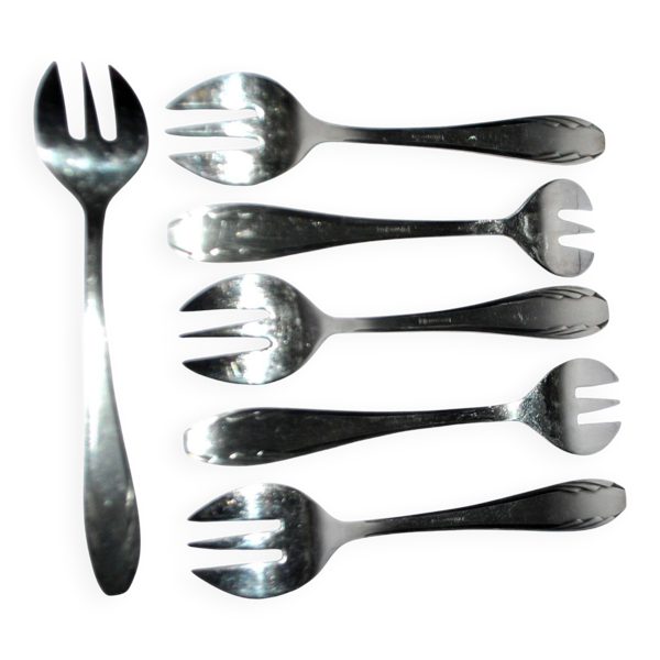 Gulden lot de 6 fourchettes à dessert art déco en métal argenté 13 cm alsace