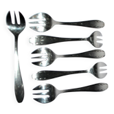 Gulden lot de 6 fourchettes à dessert art déco en métal argenté 13 cm alsace