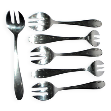 Gulden lot de 6 fourchettes à dessert art déco en métal argenté 13 cm alsace