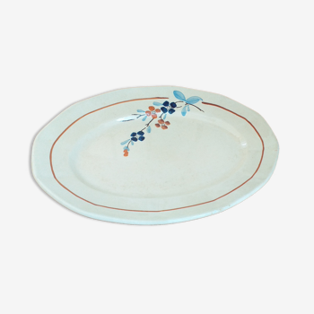 Oval dish in Sarreguemines porcelain