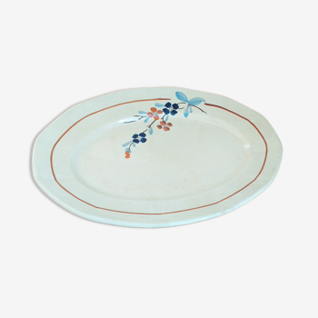 Plat ovale en porcelaine de Sarreguemines