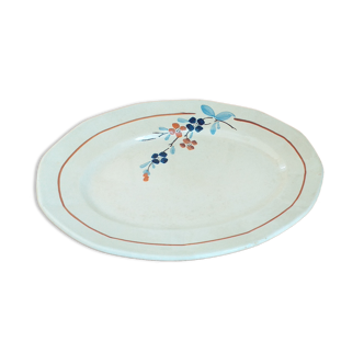 Oval dish in Sarreguemines porcelain