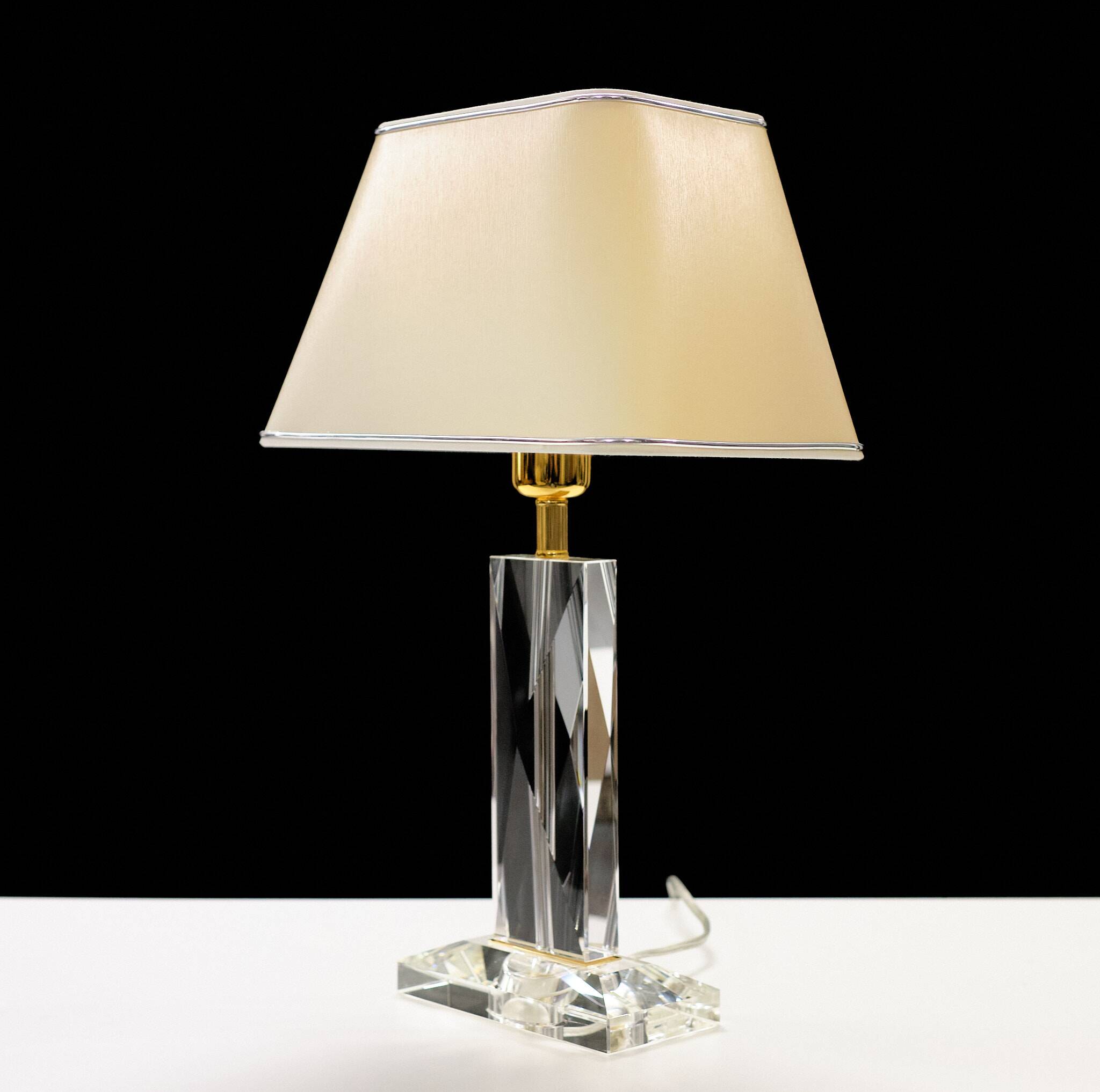 Lampe de table en cristal Hollywood Regency Allemagne années 1970
