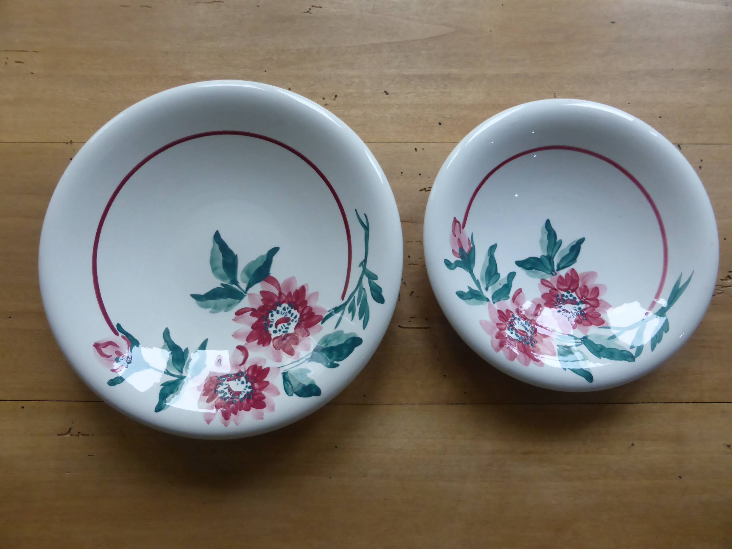 Set of 2 round calotte serving dishes Sarreguemines Monceau 200217