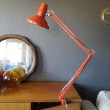 Ledu's vintage architect's lamp in orange sheet metal - 1960s