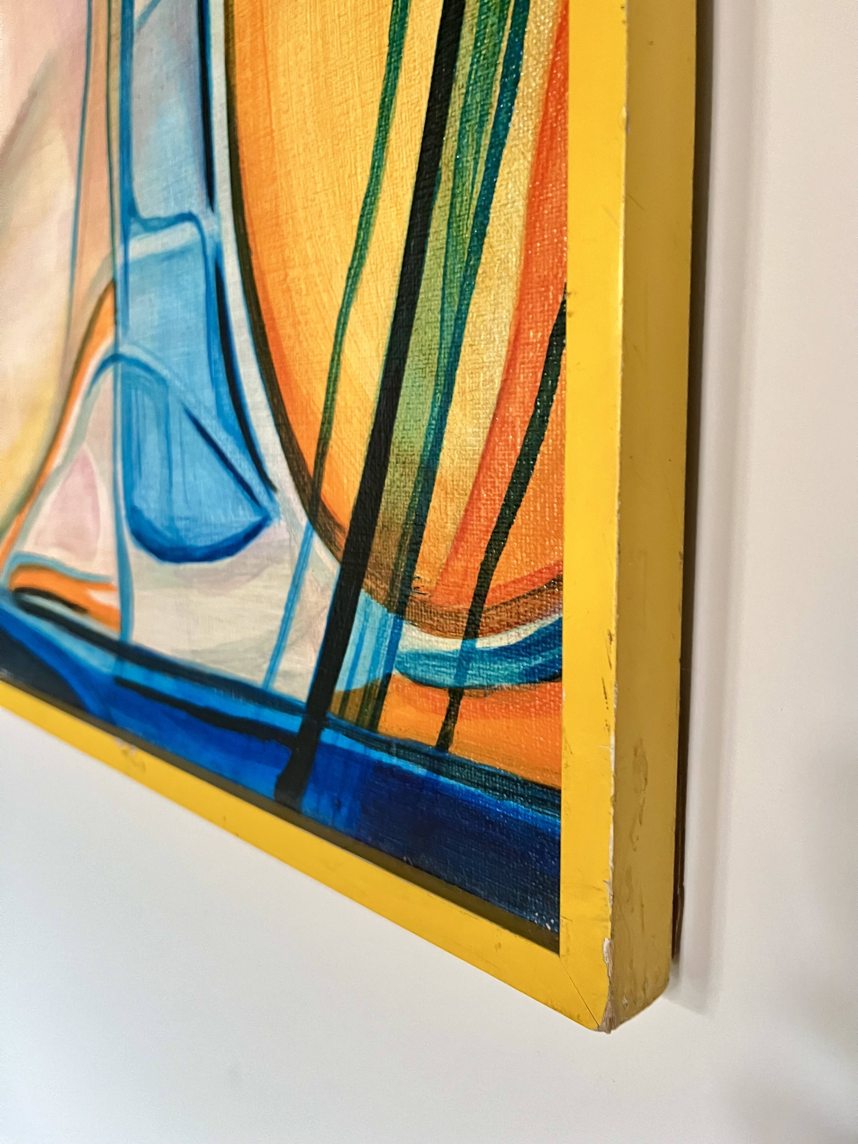 Huile sur toile A. Nobre-Madeira, Abstraction, 1975