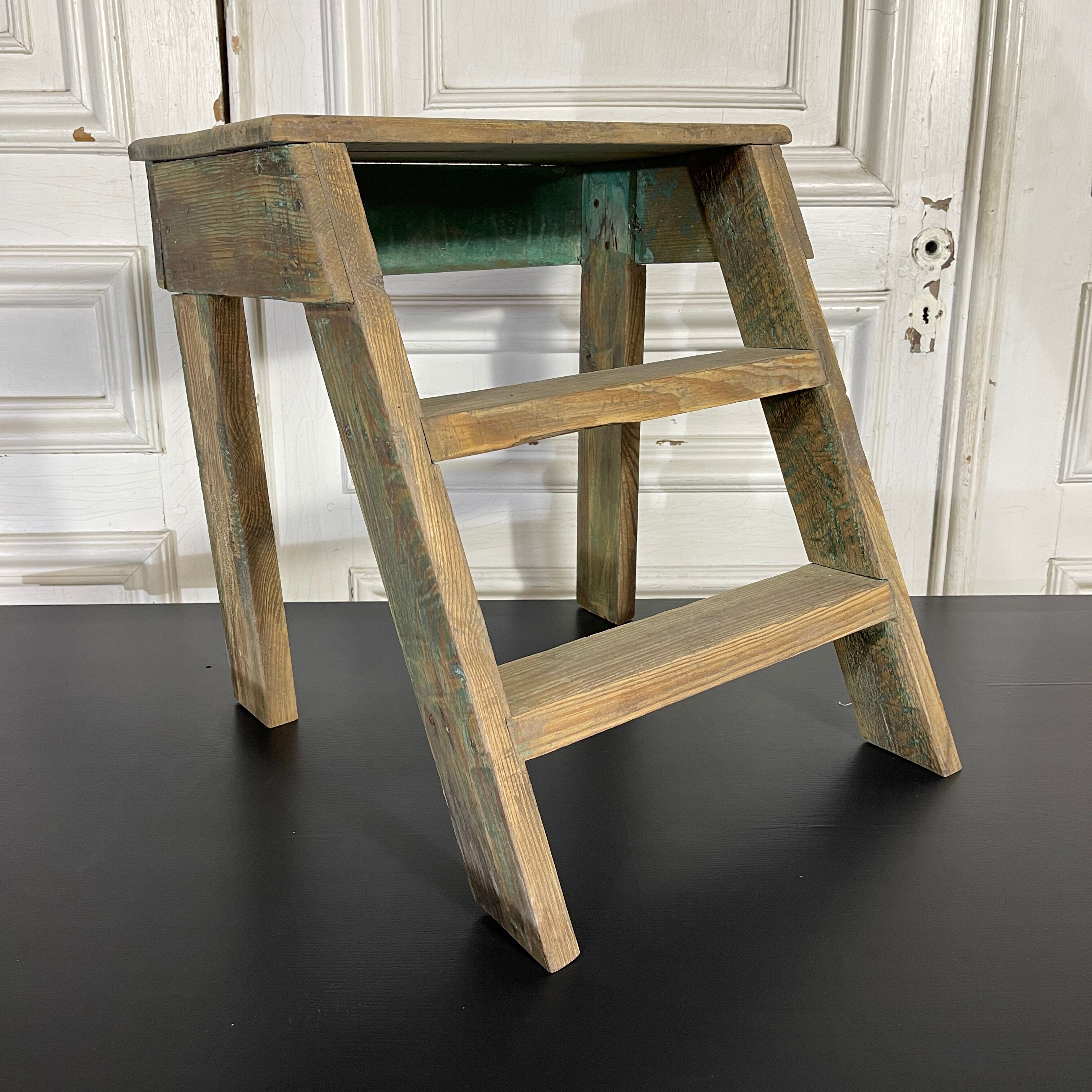 Old wooden foot step