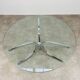 Table basse ronde chrome et verre années 70