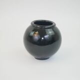 Black ceramic ball vase from Biot