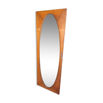 Large beveled oval table mirror